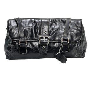 Worthington Women's Handbag Black Leather Double Handle Satchel